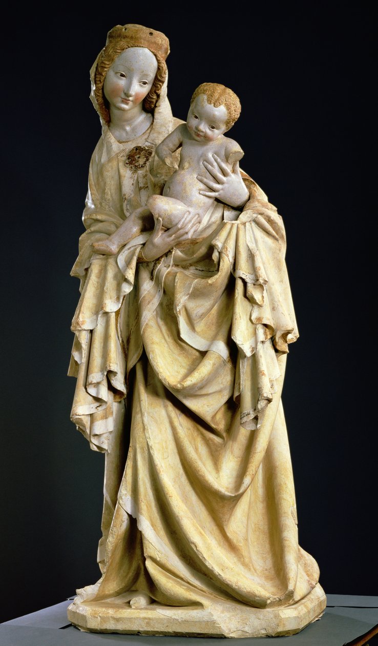 Krumauerova madona, cca 1400 (polychromovaný kámen) od Bohemian School