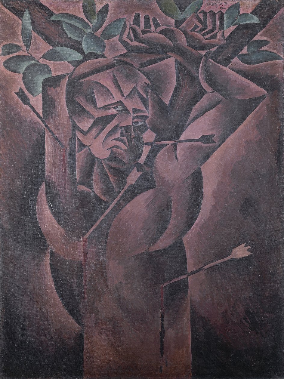 St Sebastian, by Bohumil Kubista (1884-1918), oil on canvas, 98x75 cm od Bohumil Kubišta