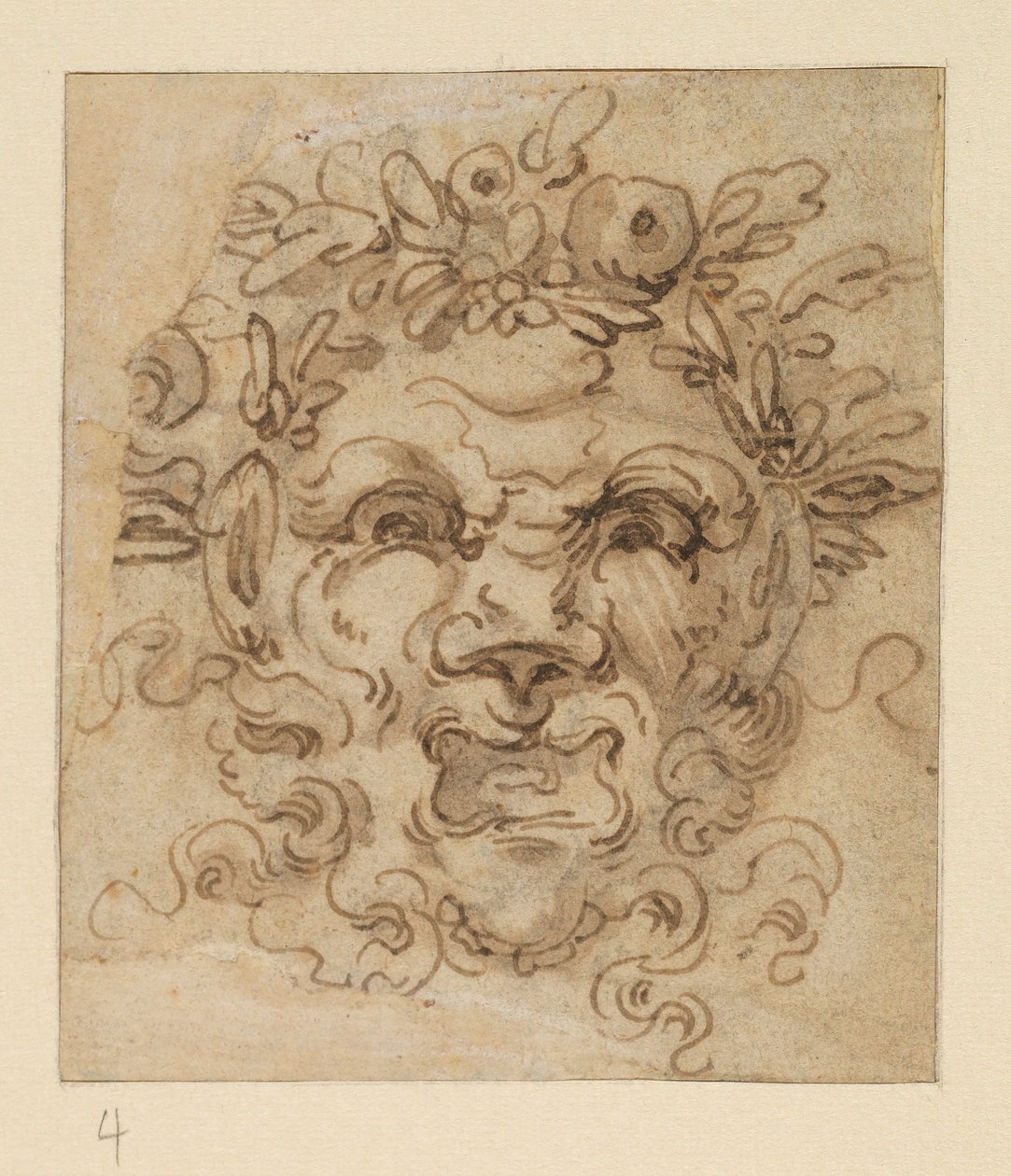 Groteskní maska, 17. století od Bolognese School