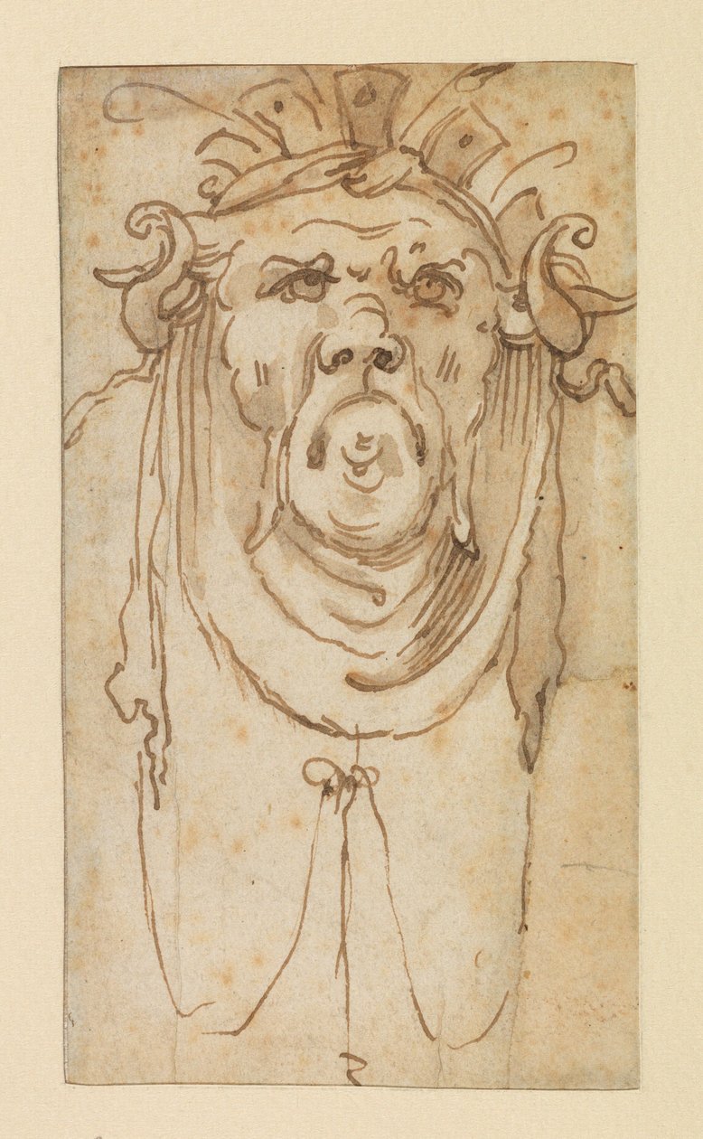 Groteskní maska, 17. století od Bolognese School
