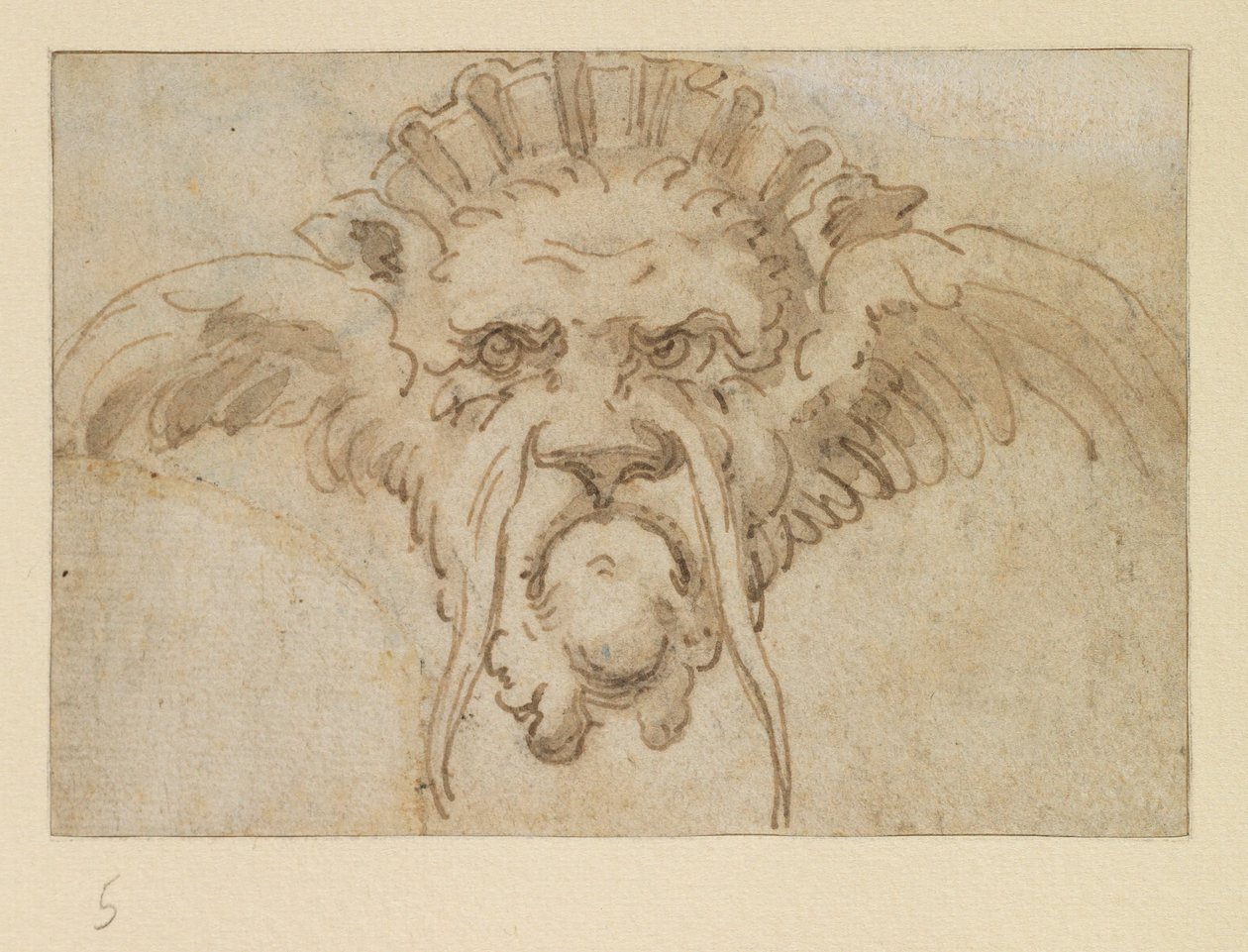 Groteskní maska, 17. století od Bolognese School