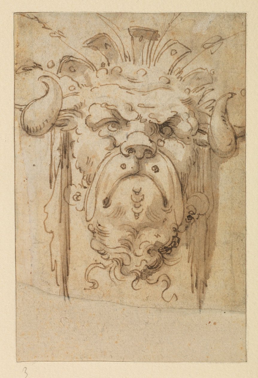Groteskní maska, 17. století od Bolognese School