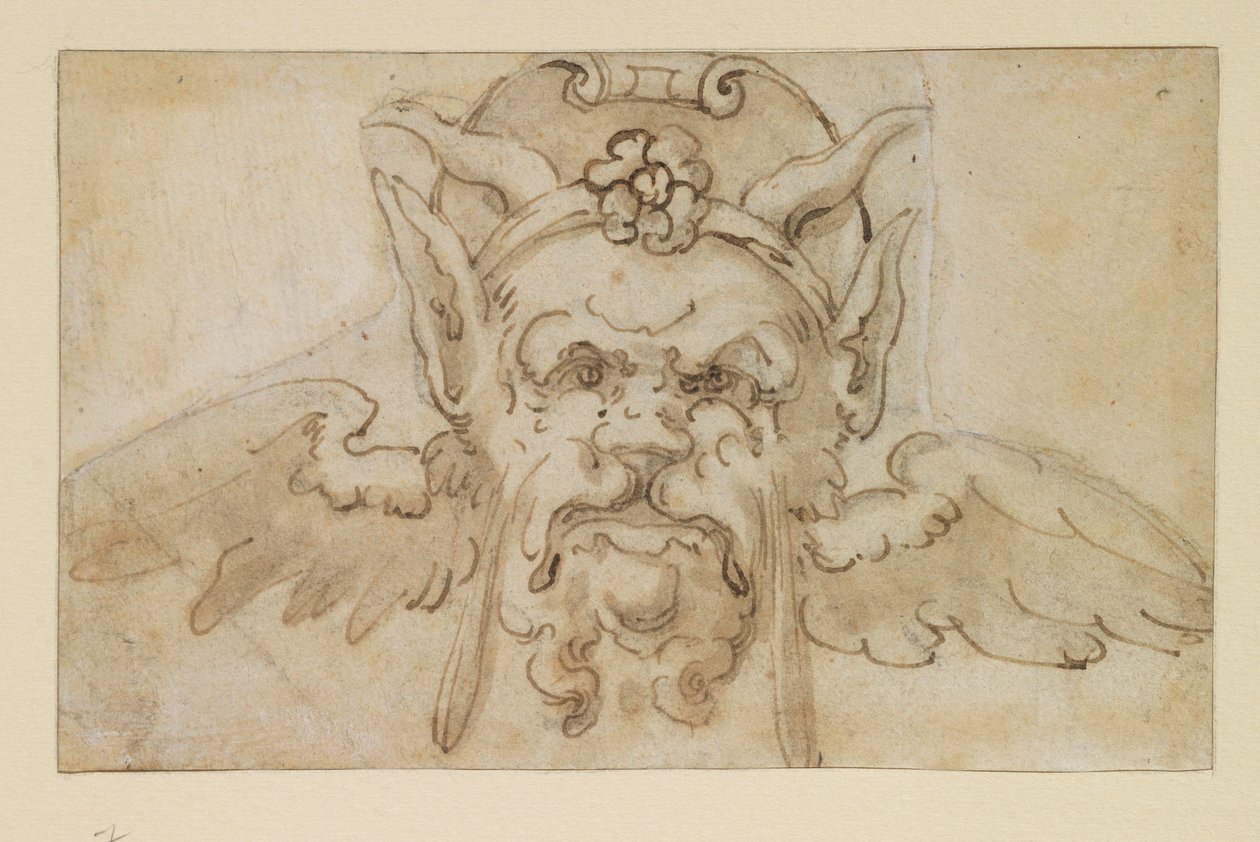 Groteskní maska, 17. století od Bolognese School