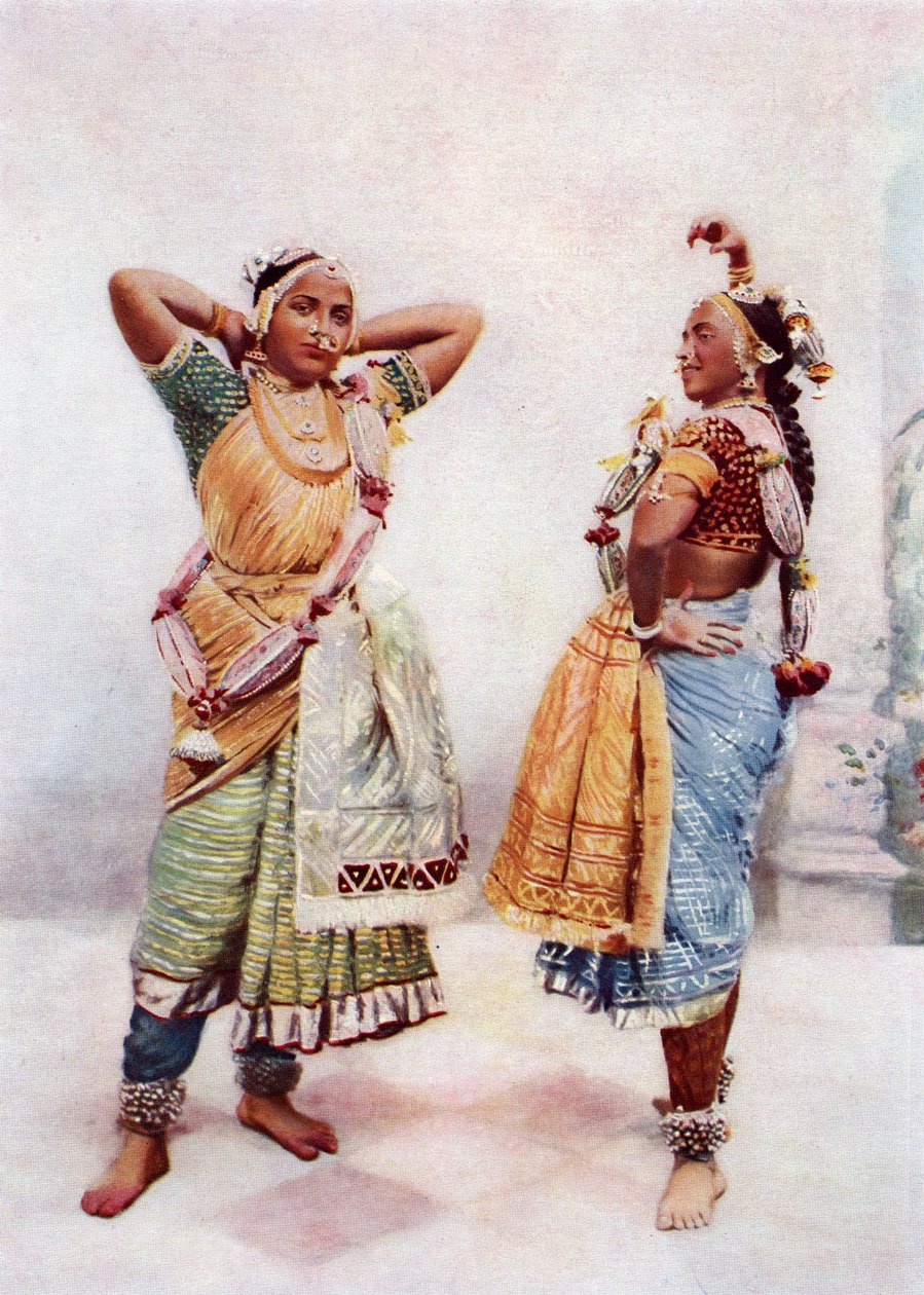 Baroda Nautch Girls, konec 19. století (albumenový tisk) od Bombay Vernon and Co.