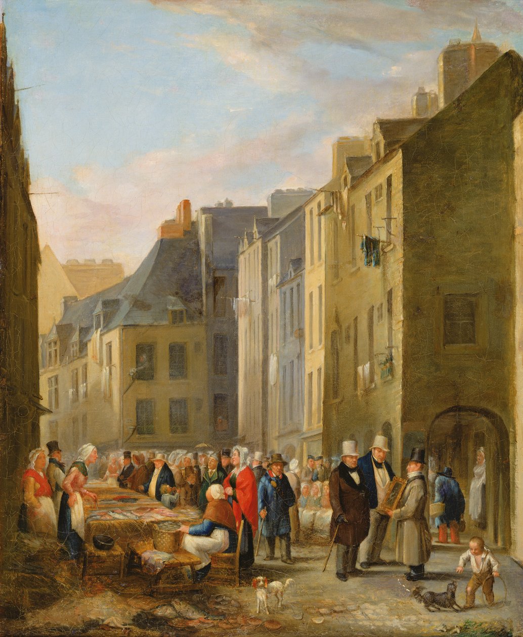Rybí trh v Cherbourgu, 1830-40 od Bon Dumouchel