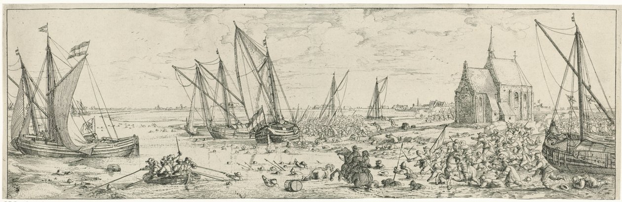 Neúspěšný útok na Fort Kallo, 1638 od Bonaventura Peeters (I)