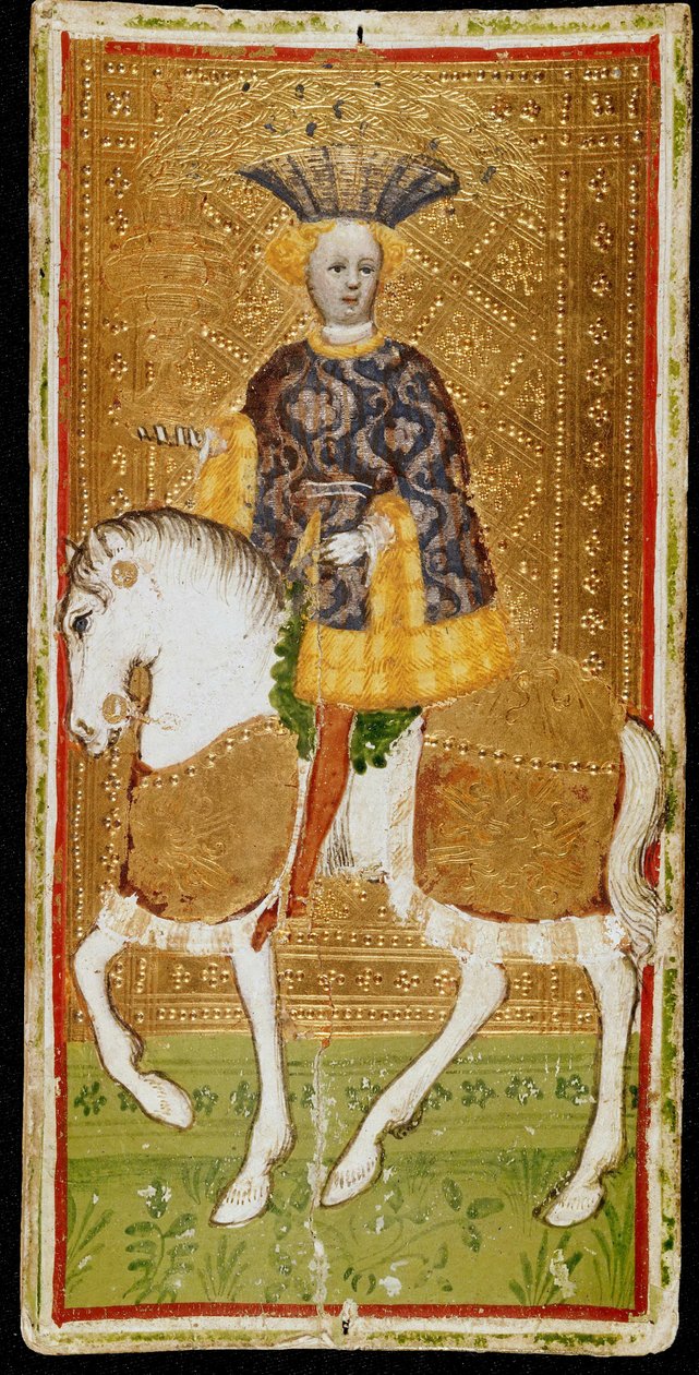 Rytíř pohárů. Tarotová karta, 1441-1444. od Bonifacio Bembo