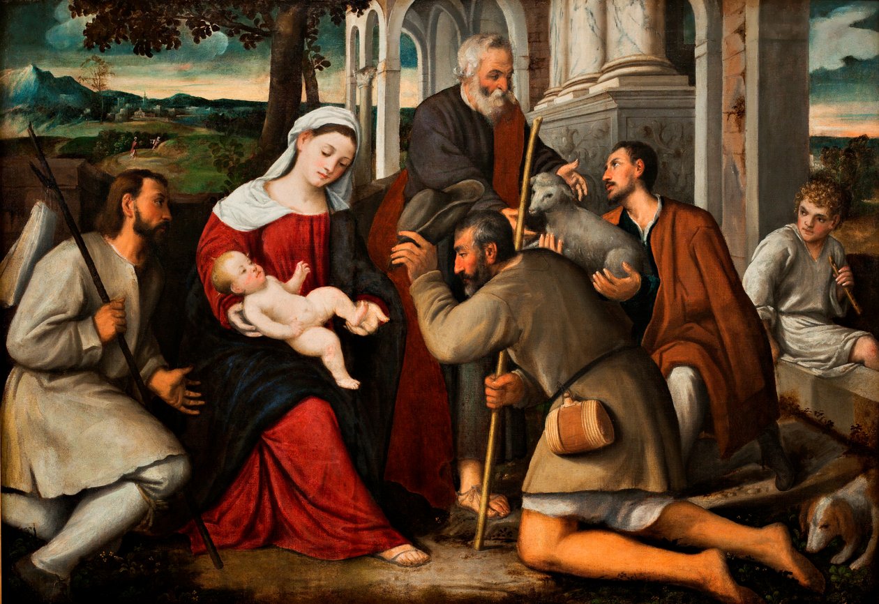 Klanění pastýřů (olej na plátně) od Bonifazio Veronese