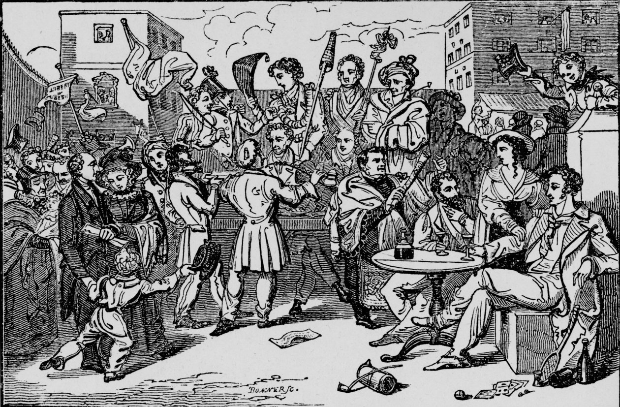 Mock Election in the Kings Bench Prison, c1828, 1912 od Bonner