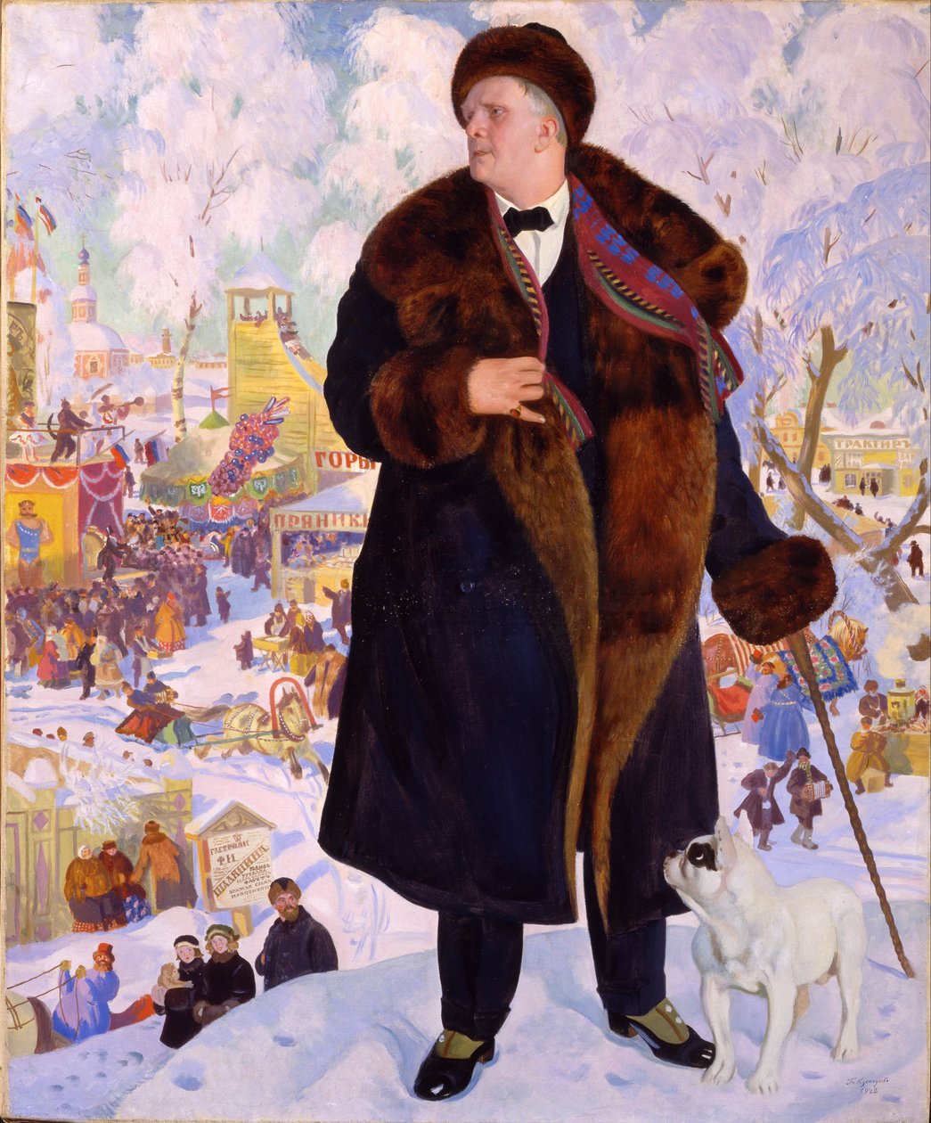 Portrét Fjodora Chaliapina od Boris Mikhailovich Kustodiev