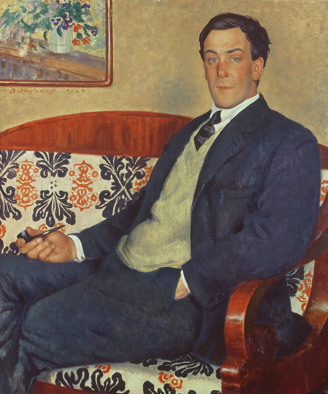 Portrét Petera Kapitzy (1894-1984) 1926 od Boris Mikhailovich Kustodiev