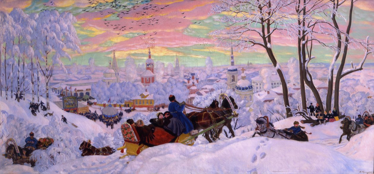 Masopust od Boris Mikhailovich Kustodiev