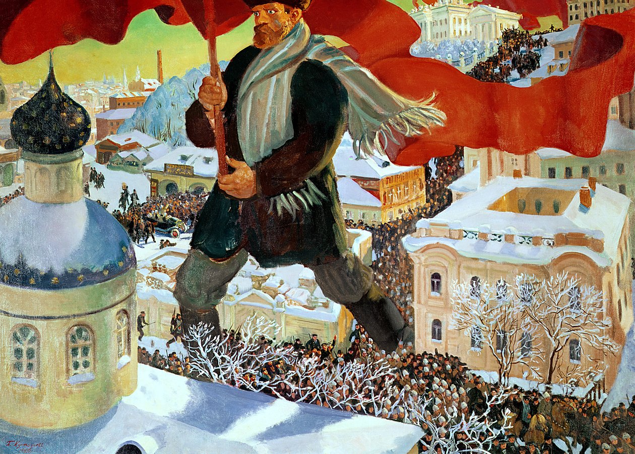 Bolševik, 1920 od Boris Mikhailovich Kustodiev