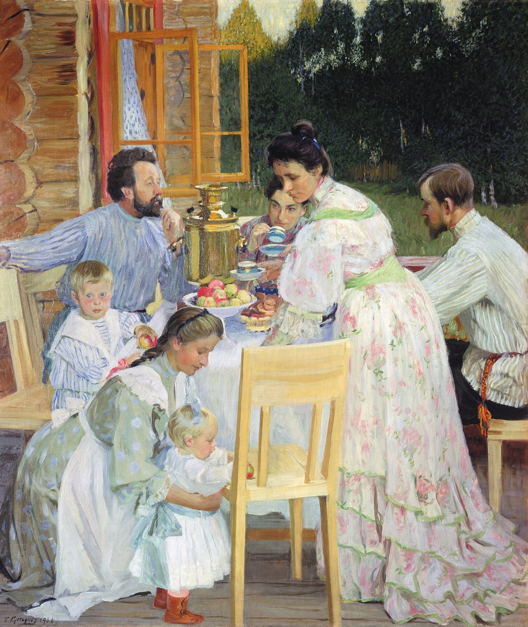 Na terase, 1906 od Boris Mikhailovich Kustodiev