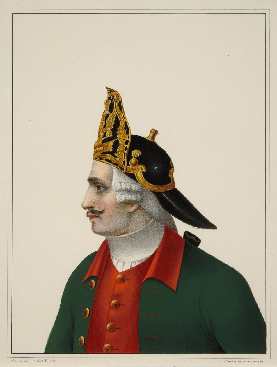 Granátníková čepice v letech 1742-1762, počátek 40. let 19. století od Boris Artemyevich Chorikov