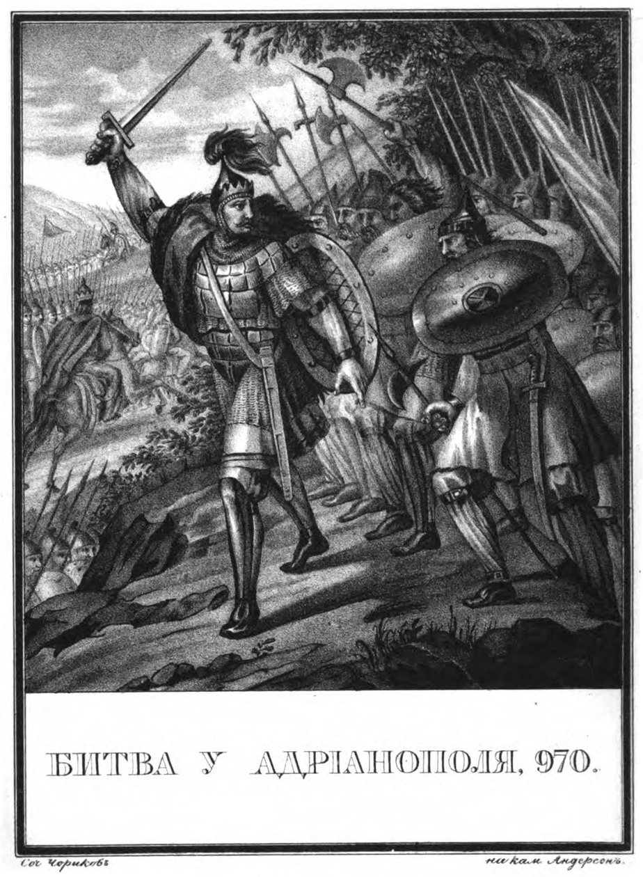 Bitva u Arcadiopolis v roce 970 z Illustrated Karamzin, 1836 od Boris Artemyevich Chorikov