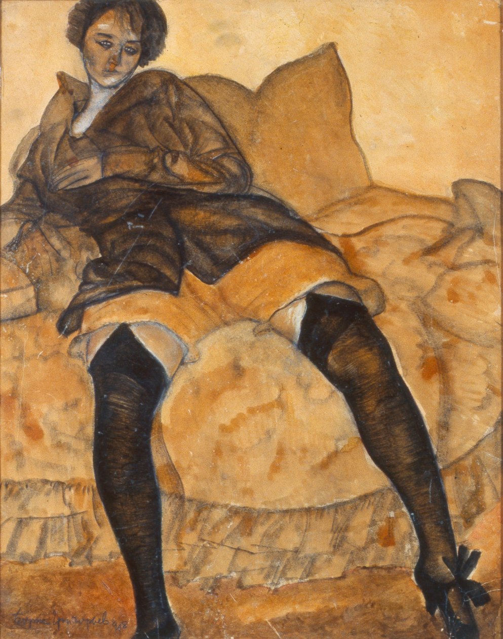 Sedící žena, c. 1918 od Boris Dmitrievich Grigoriev
