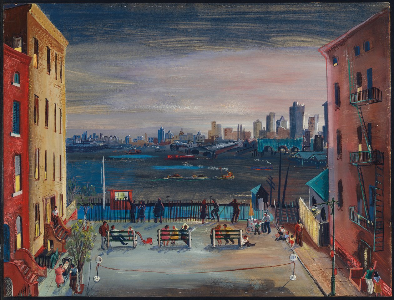 Brooklyn Heights, cca 1935 (s kvašem na papíře) od Boris Dmitrievich Grigoriev