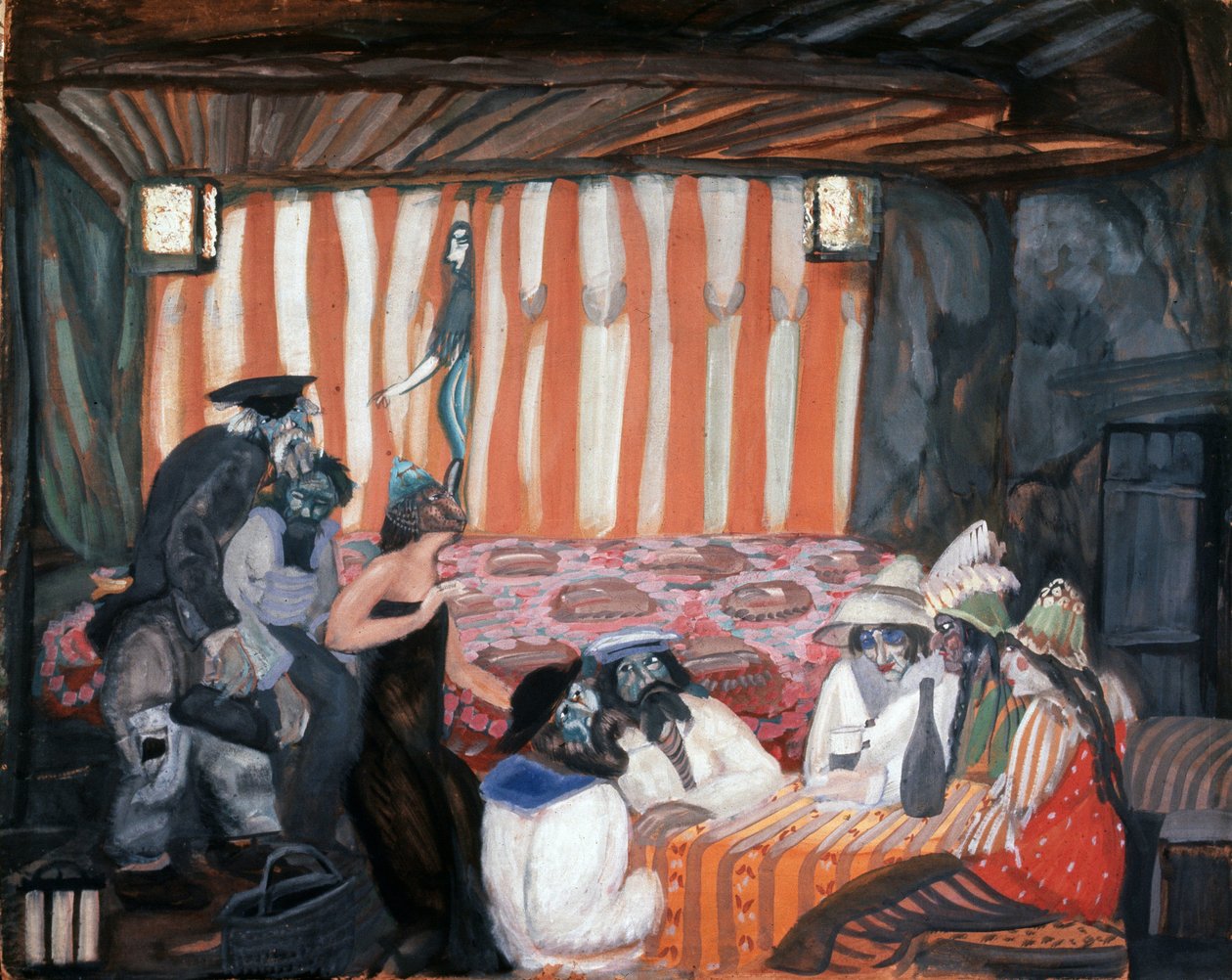 ""Kabaret"" Obraz Borise Grigorjeva (1886-1939) 1918 Soukromá sbírka od Boris Dmitrievich Grigoriev