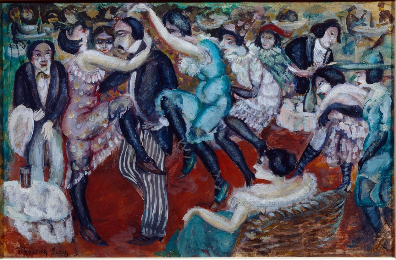 ""Singing Cafe"" (Singing Cafe) - obraz Borise Dmitrieviče Grigorieva (1886-1939) od Boris Dmitrievich Grigoriev