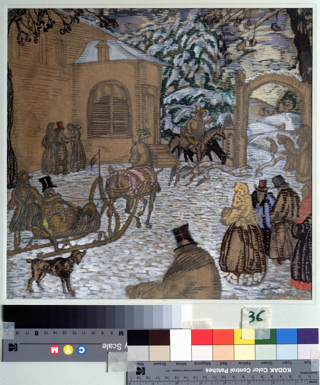 Ilustrace k románu Dubrovský od Alexandra Puškina (1799-1837) (Ilustrace k románu Dubrovský od A. Puškina). Dílo Borise Dmitrijeviče Grigorjeva (1886-1939), akvarel, kvaš, inkoust a tužka na papíře od Boris Dmitrievich Grigoriev