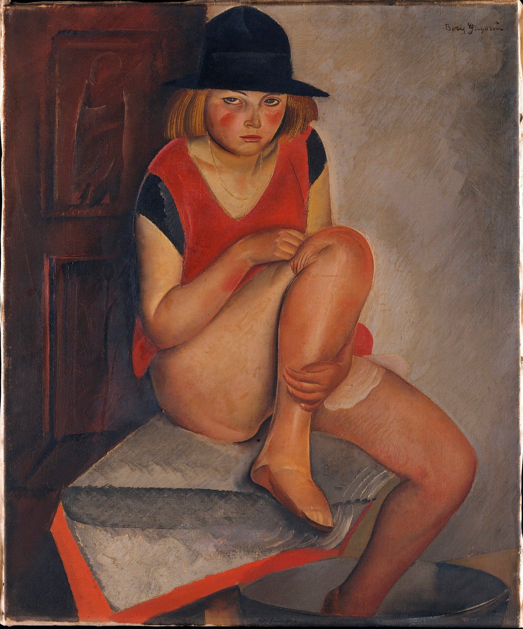 ""La modele"" (Model) Peinture de Boris Grigoriev (1886-1939) cca 1926 - Olej na plátně Rozměr 72,7x60 cm Metropolitan Museum of Art, New York ©FineArtImage/Leemage od Boris Dmitrievich Grigoriev