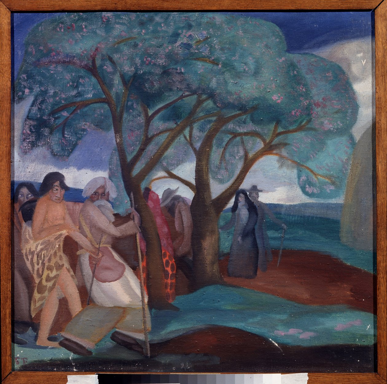 Klanění tří králů. Dílo Borise Dmitrijeviče Grigorjeva (1886-1939), tempera na kartonu od Boris Dmitrievich Grigoriev