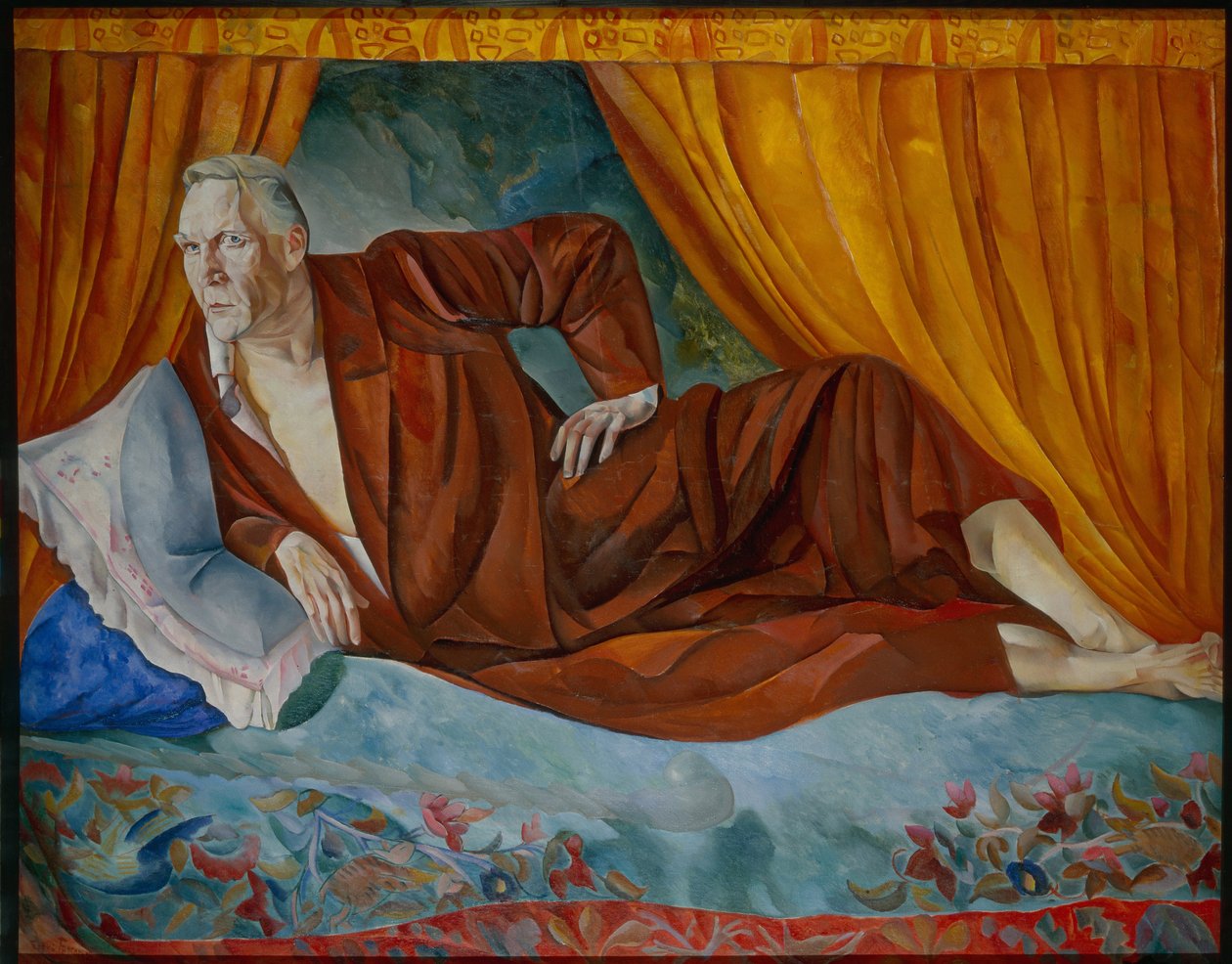 Portrét zpěváka Fjodora (Fedora nebo Feodora) Chaliapina (Chaliapin) (1873-1938) (Portrét zpěváka Fjodora Šaljapina (1873-1938) - obraz Borise Dmitrieviče Grigorjeva (1886-1939) od Boris Dmitrievich Grigoriev