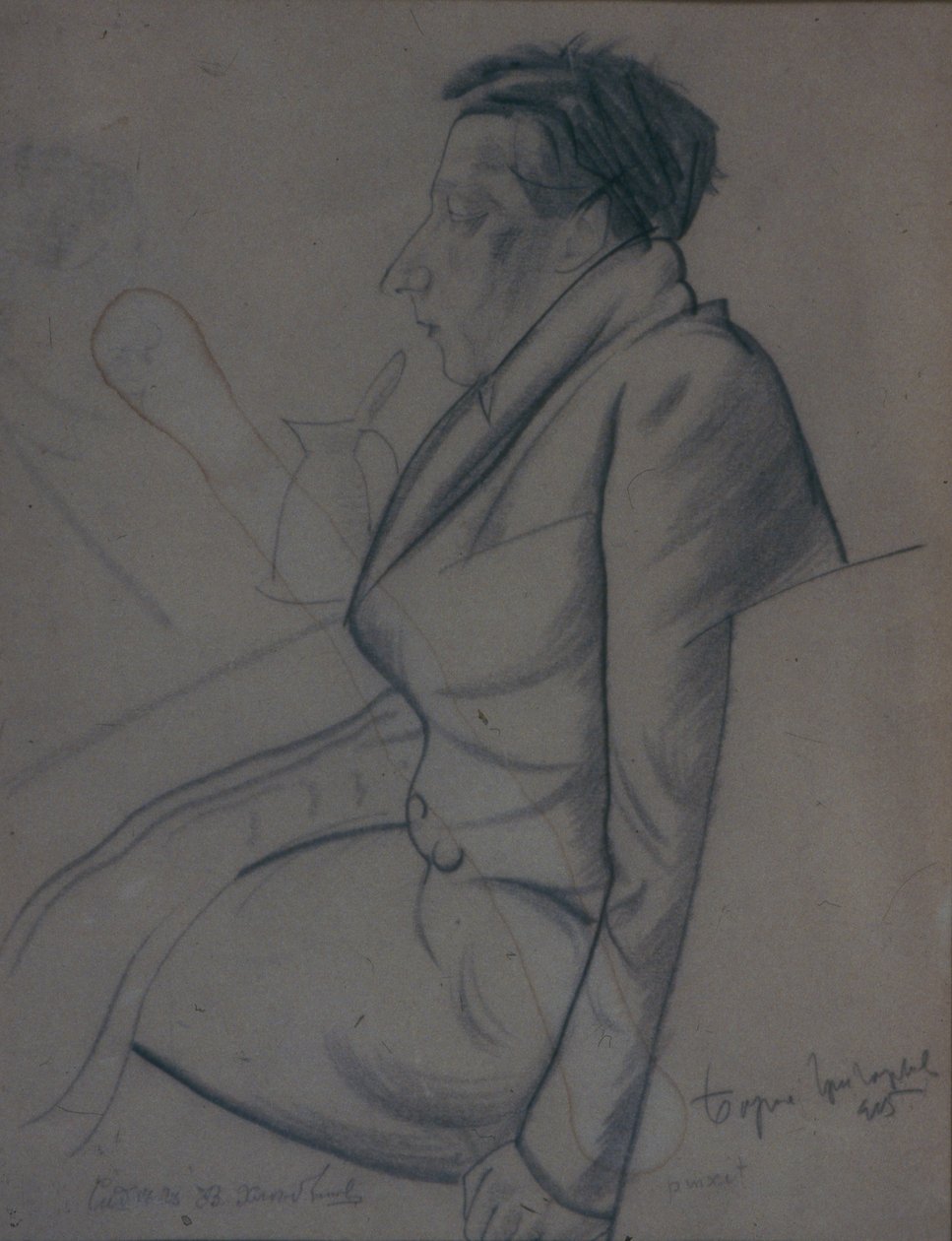 Portrét básníka Velimira Chlebnikova 1885-1922, 1915 od Boris Dmitrievich Grigoriev