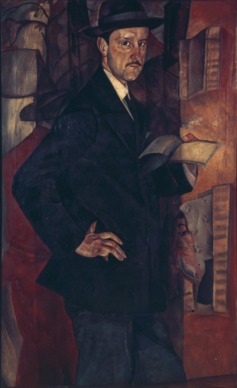 Portrét umělce Mstislava Dobužinského 1875-1957, 1917 od Boris Dmitrievich Grigoriev