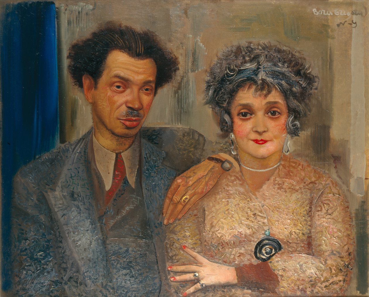 Portrét umělce Nikiolai Remizova 1887-1975 s manželkou, Mezi 1926 a 1933 od Boris Dmitrievich Grigoriev