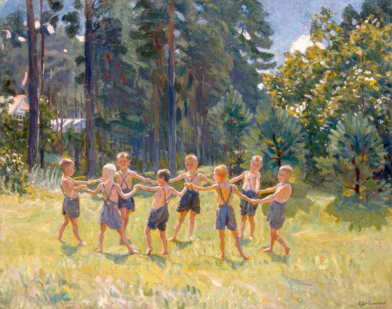 Řady pruhů na mýtině poblíž dachy od Boris Jeremejewitsch Wladimirski