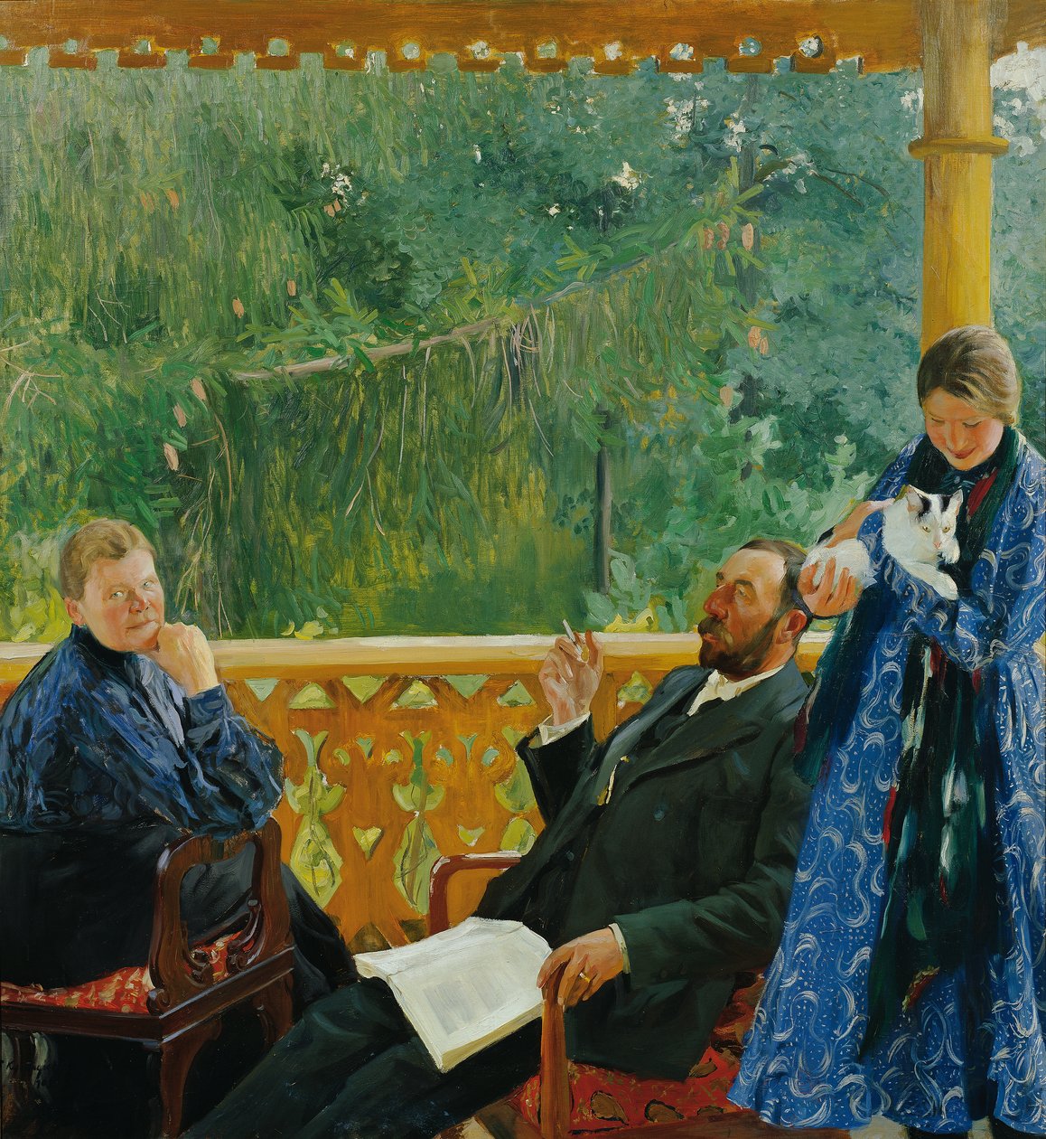 Rodinný portrét (Portrét rodiny Polenowů) od Boris Mikhailovich Kustodiev