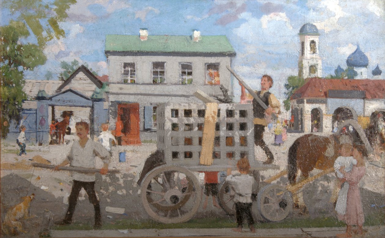 Chytači psů, 20. léta 20. století. od Boris Mikhailovich Kustodiev