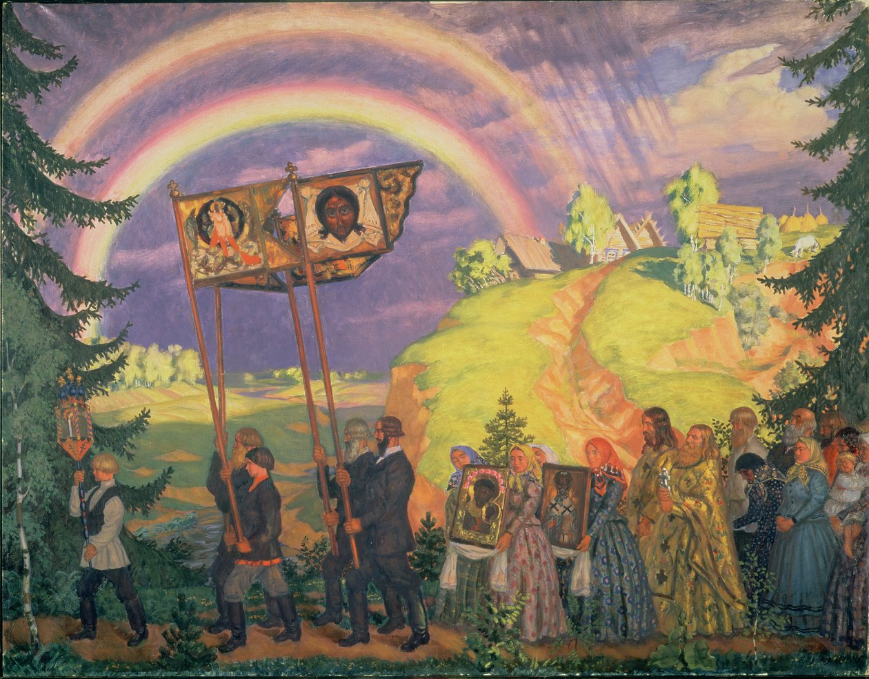 Velikonoční průvod od Boris Mikhailovich Kustodiev