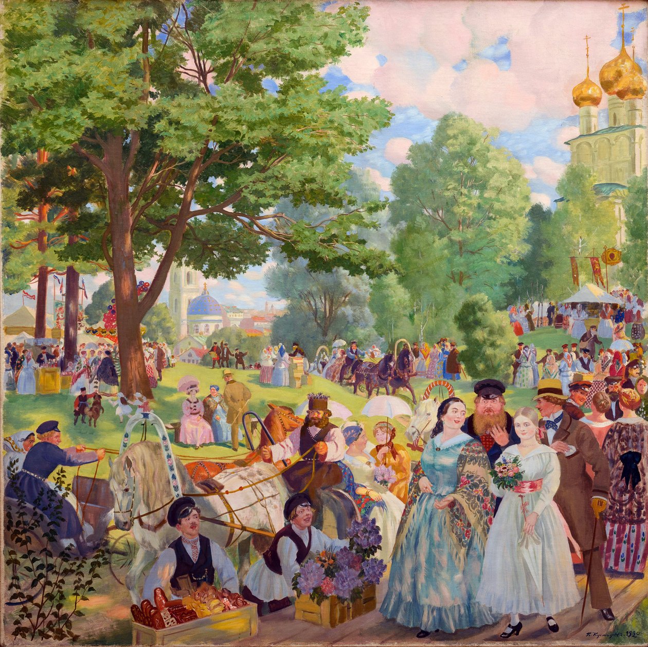 Svátek Nejsvětější Trojice Kustodiev, Boris Michaylovič (1878-1927). Olej na plátně od Boris Mikhailovich Kustodiev