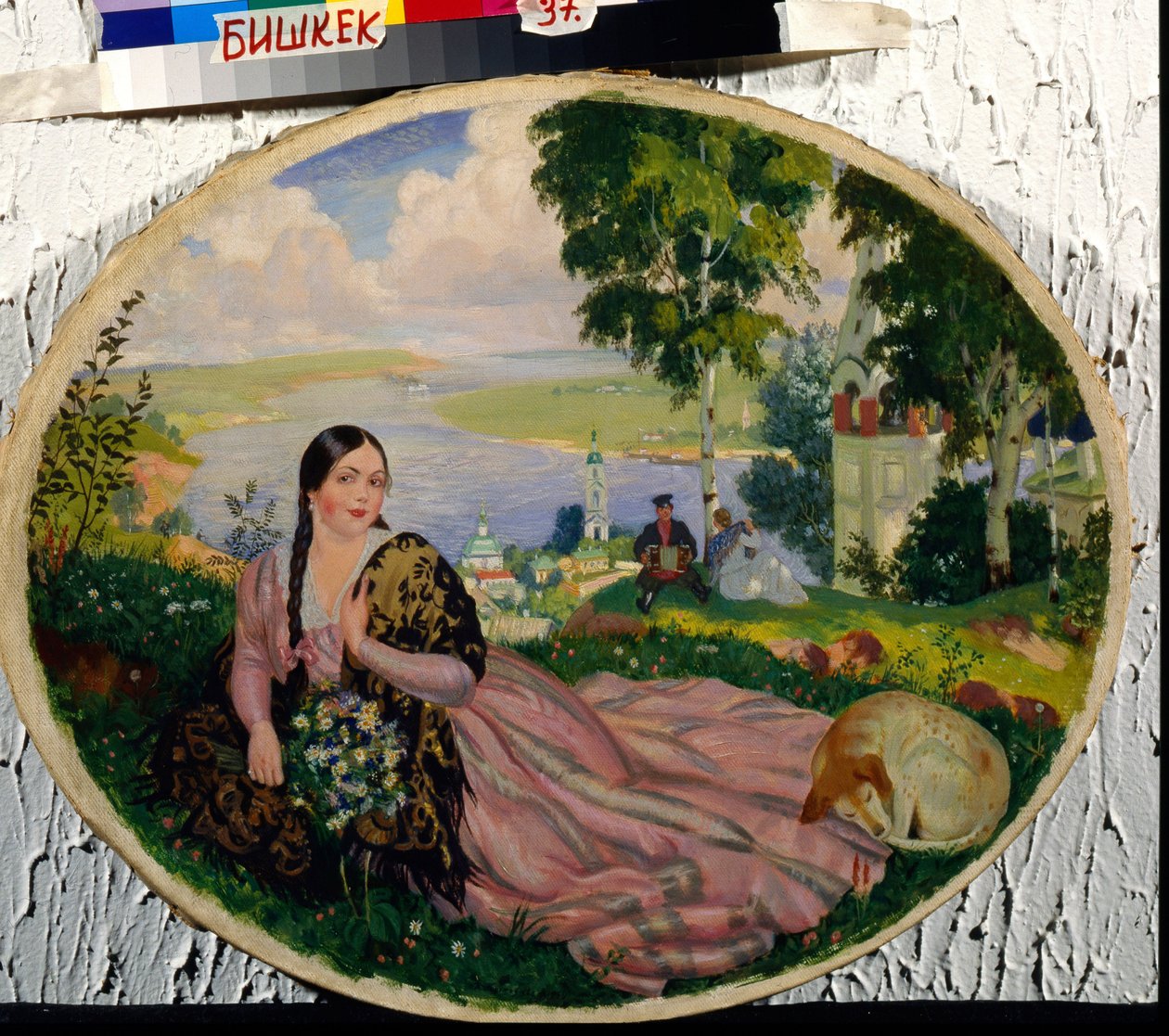Mladá žena na Volze - Dívka u Volhy - obraz Borise Kustodieva (Kustodiev) (1878-1927), olej na plátně od Boris Mikhailovich Kustodiev