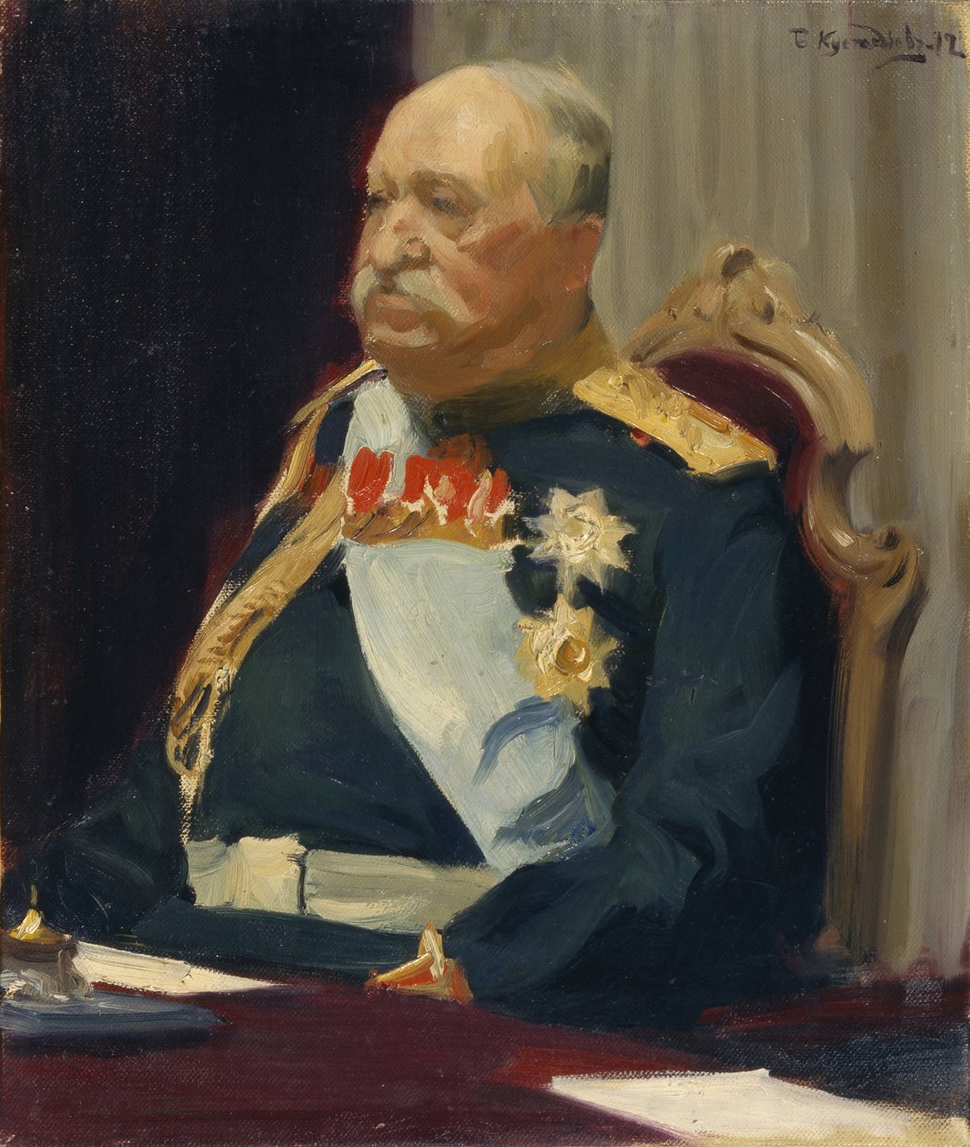 Portrét hraběte Alexeje Ignatyeva, člena státní rady, ministra vnitra, 1902 od Boris Mikhailovich Kustodiev