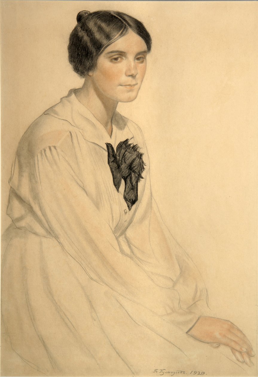 Portrét Xenie Nikolaevny Semenové Skalové, 1920 od Boris Mikhailovich Kustodiev