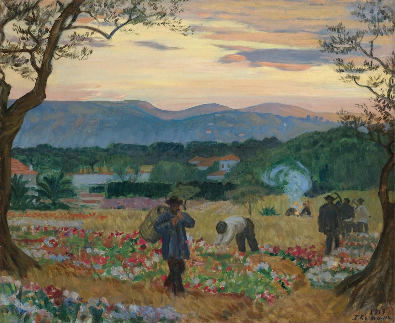 The Harvest Flowers, 1913 od Boris Mikhailovich Kustodiev