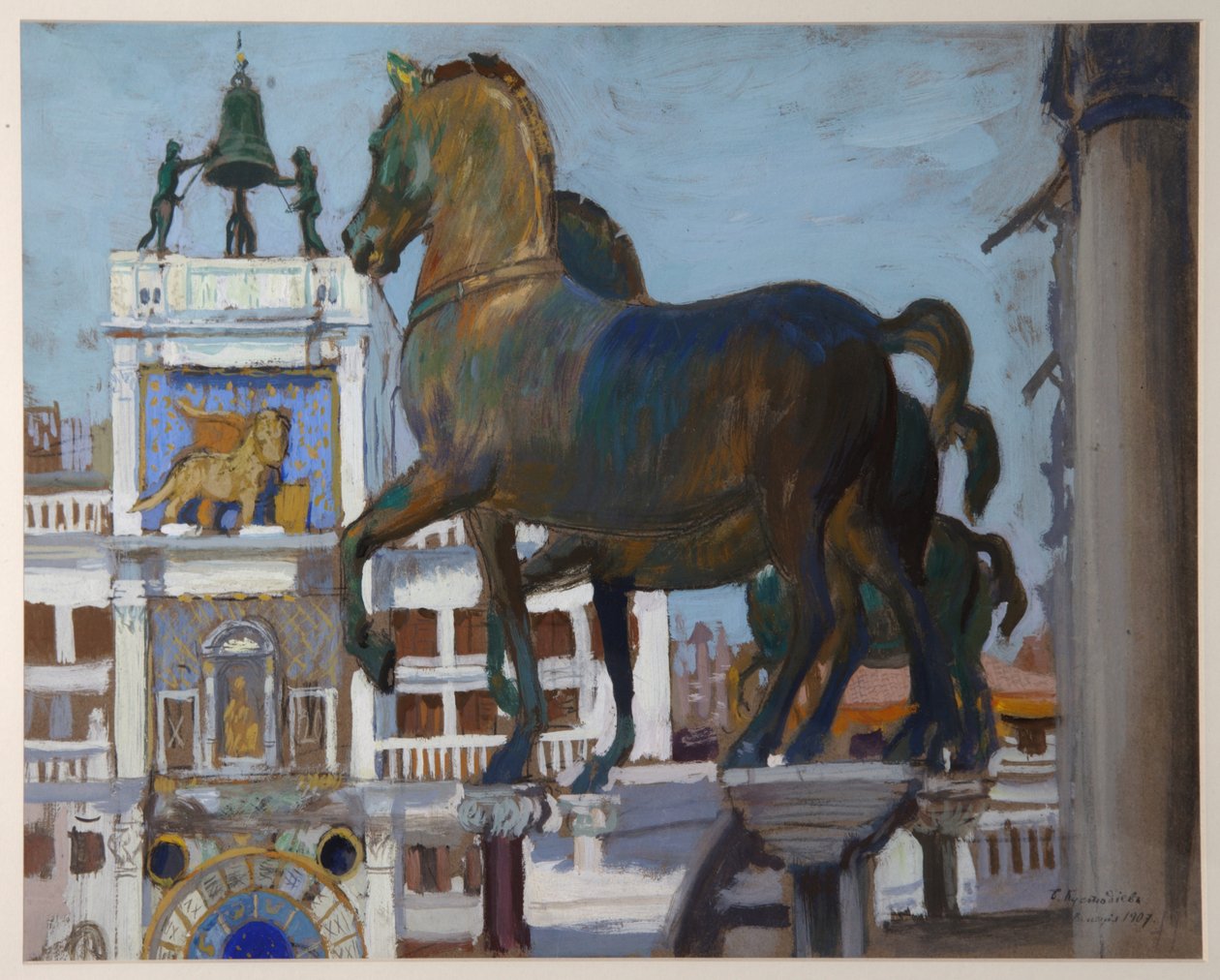 The Horses of San Marco, 1907 od Boris Mikhailovich Kustodiev