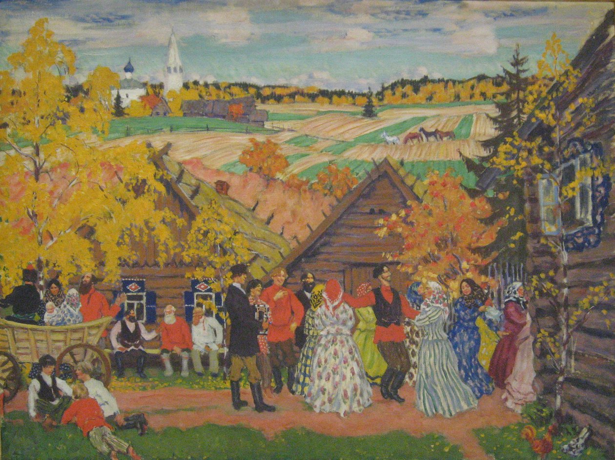 Vesnická slavnost, 1924 od Boris Mikhailovich Kustodiev