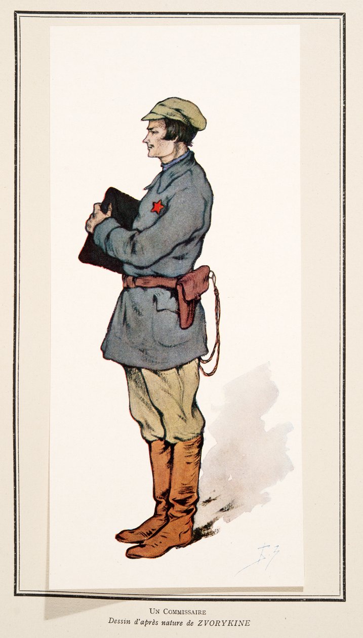 Komisař z Dějin Sovětů, hospoda. 1922 (barevné lito) od Boris Vasilievich Zvorykin