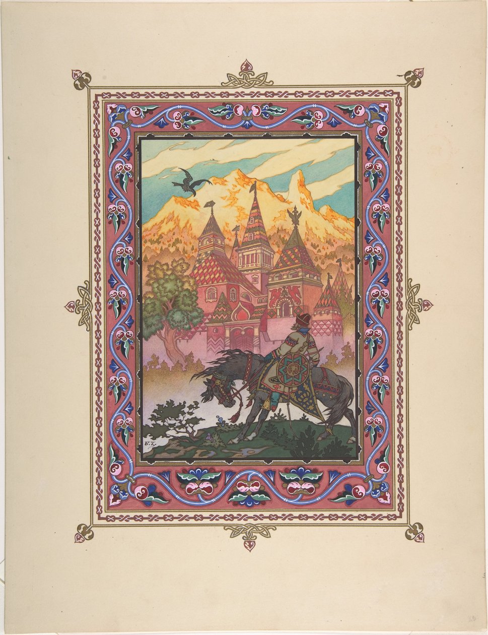 Ilustrace k pohádce Marya Morevna, c. 1925 od Boris Vasilievich Zvorykin