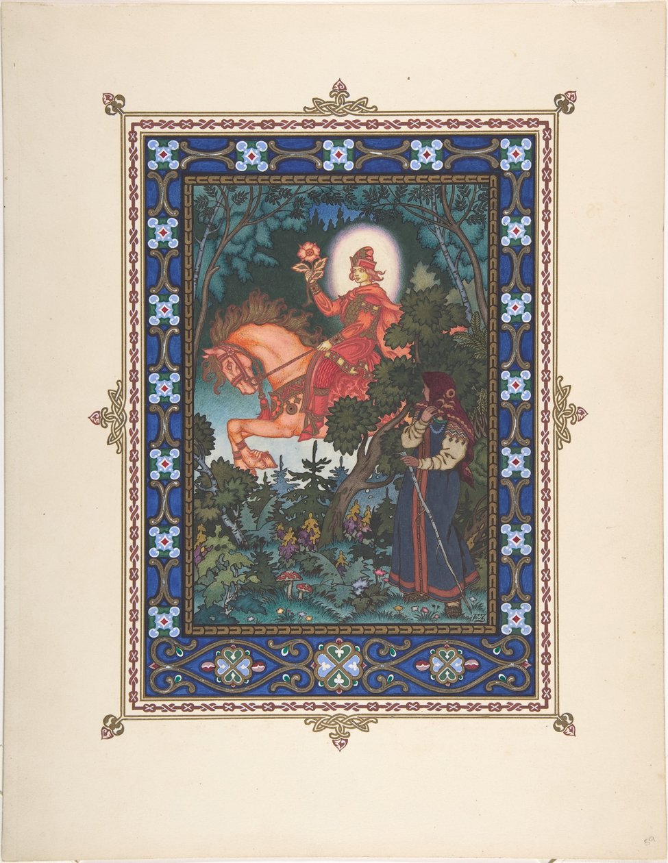 Ilustrace k pohádce Vasilisa the Beautiful, c. 1925 od Boris Vasilievich Zvorykin