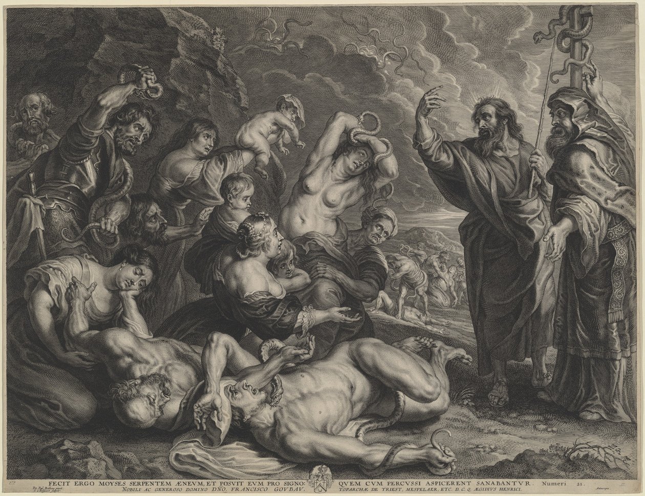 Mojžíš a drzý had od Boëtius Adams Bolswert, after Sir Peter Paul Rubens