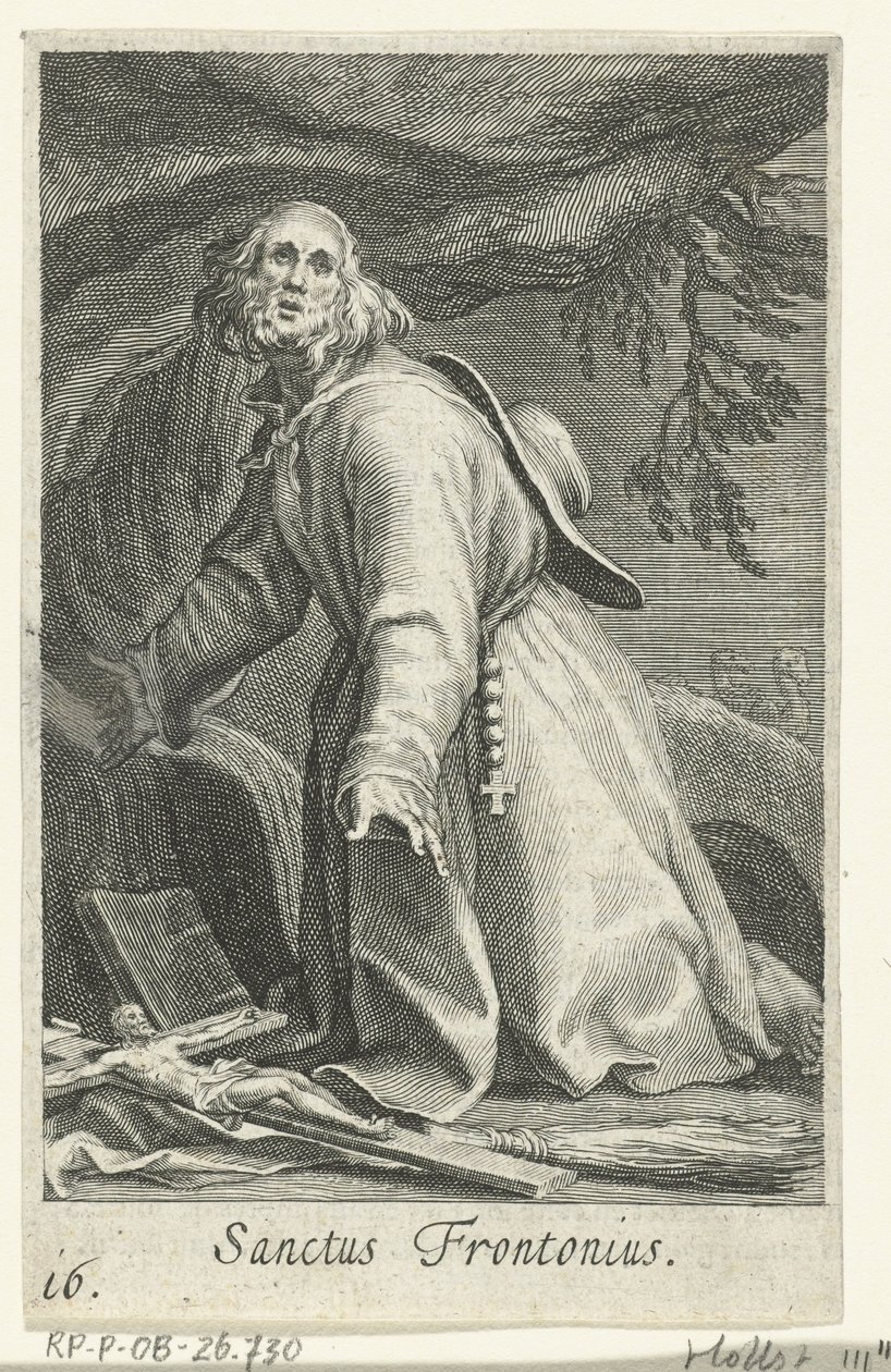 Svatý Frontonius Egypta jako poustevník Sanctus Frontonius (název na objektu) Hermits (název série) Sacra eremvs ascetarvm (název série) od Boëtius Adamsz. Bolswert