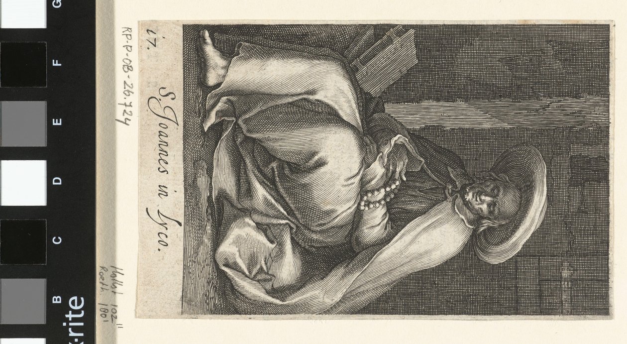 Svatý Jan z Lycopolis jako poustevník ve své cele S. Joannes in Lyco (název na objektu) Hermits (název série) Sacra eremvs ascetarvm (název série) od Boëtius Adamsz. Bolswert