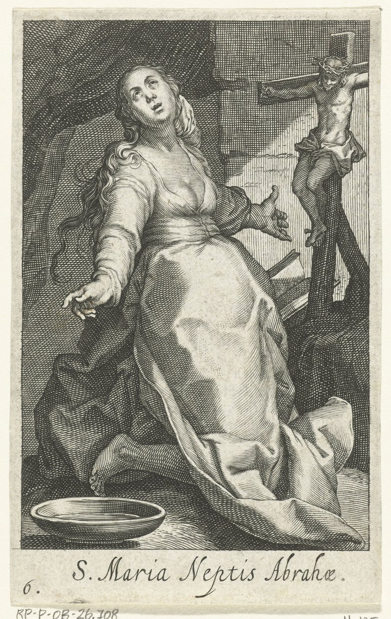 Heilige Maria als kluizenares Svatá Marie synovec Abrahamova (titul na předmětu) Kluizenaressen (název série) Posvátná poušť asketů (název série) od Boëtius Adamsz. Bolswert