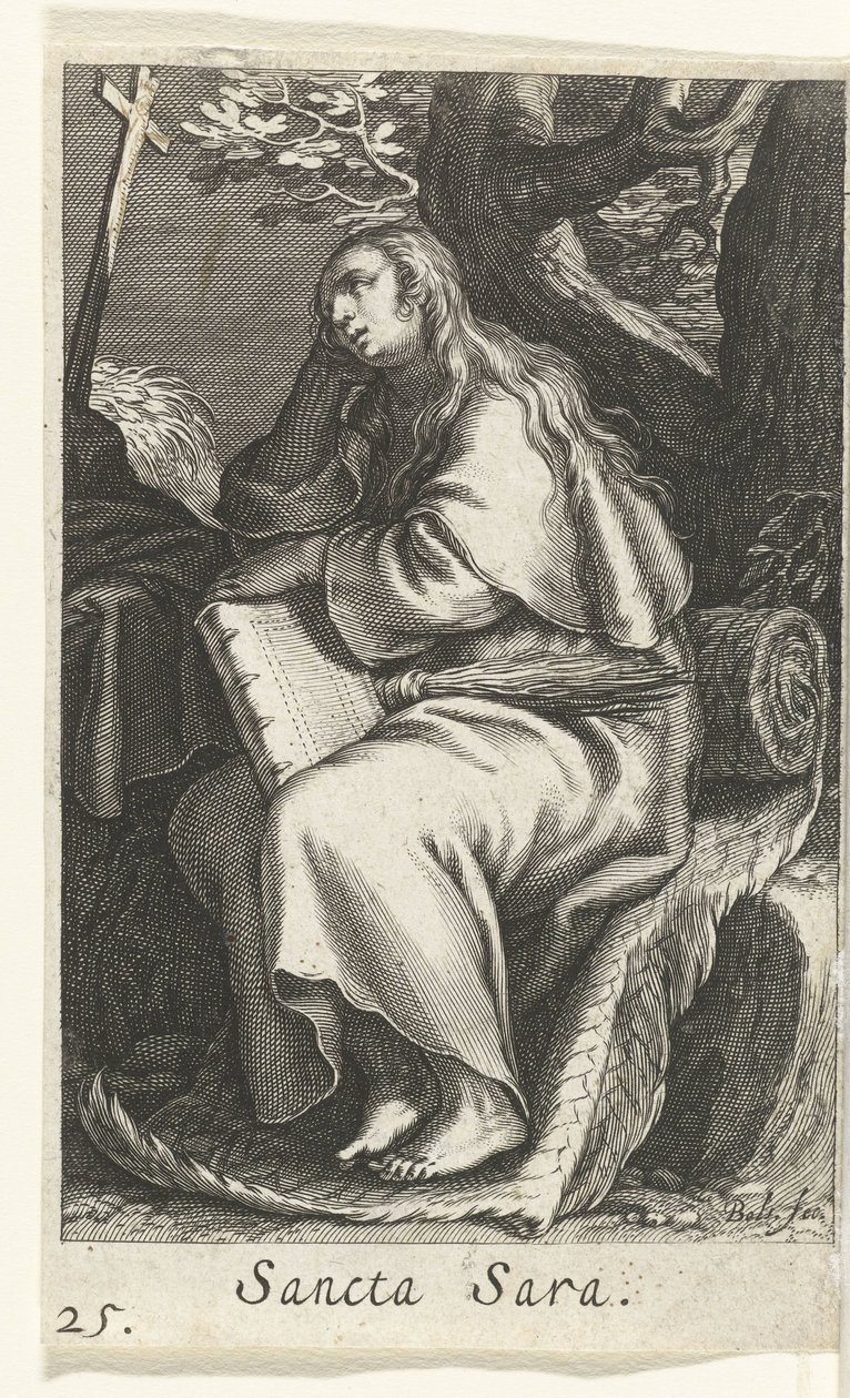 Svatá Sarah z Libye Sancta Sara (titul na objektu) Hermitesses (název série) Sacra Eremus Ascetriarum (název série) od Boëtius Adamsz. Bolswert